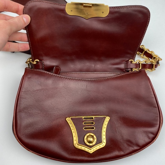 Miu Miu Y2K Burgundy Spike Studded Mini Bag - Picture 5 of 8